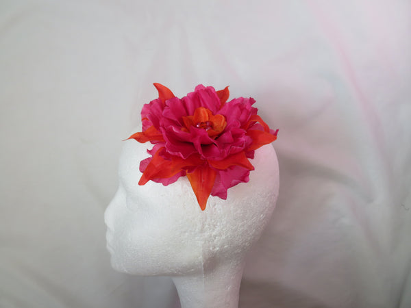Raspberry Pink & Orange Penny Blossom Hair Clip