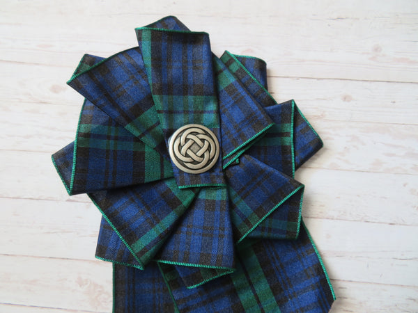 Large Black Watch Tartan Rosette