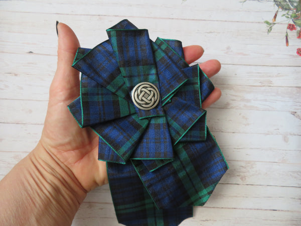 Large Black Watch Tartan Rosette