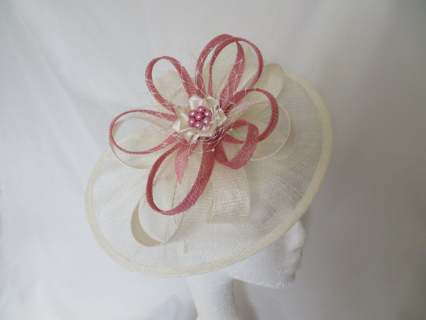 Cream and Dusky Pink Cecilia Hat