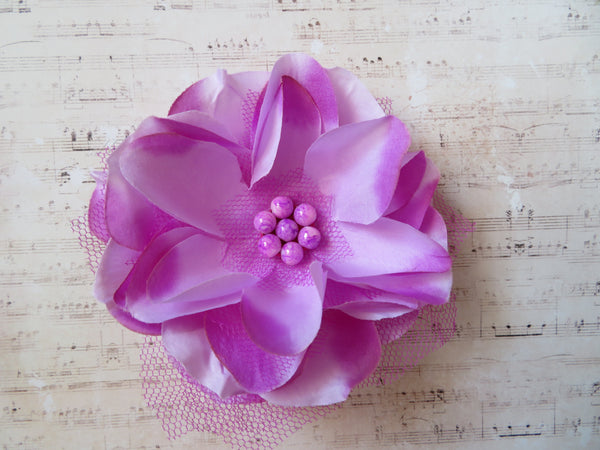 Pale Magenta Rose Penny Blossom Hair Clip