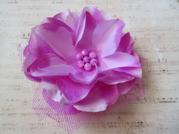 Pale Magenta Rose Penny Blossom Hair Clip