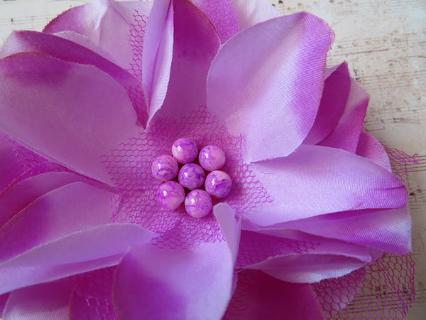 Pale Magenta Rose Penny Blossom Hair Clip