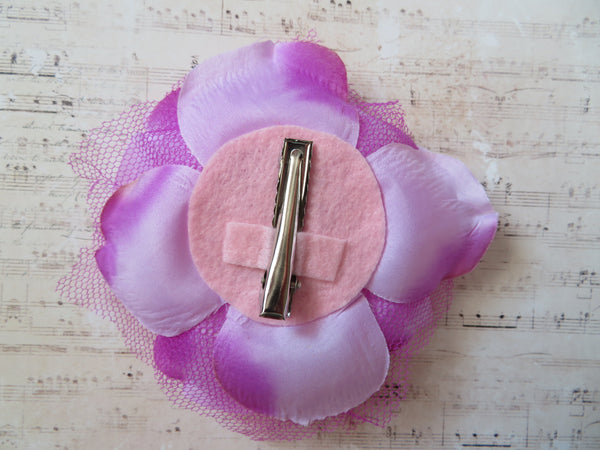 Pale Magenta Rose Penny Blossom Hair Clip
