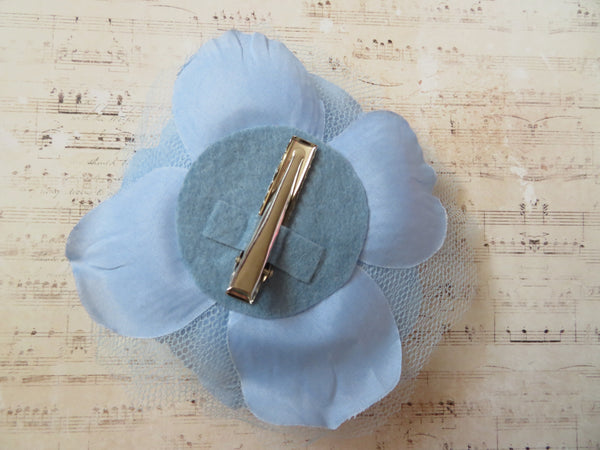 Pale Sky Blue Penny Blossom Hair Clip