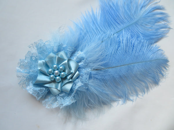 Pale Sky Blue Austen Regency Headpiece