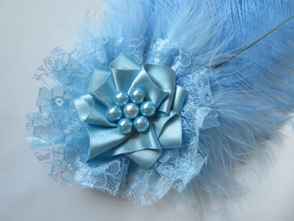 Pale Sky Blue Austen Regency Headpiece