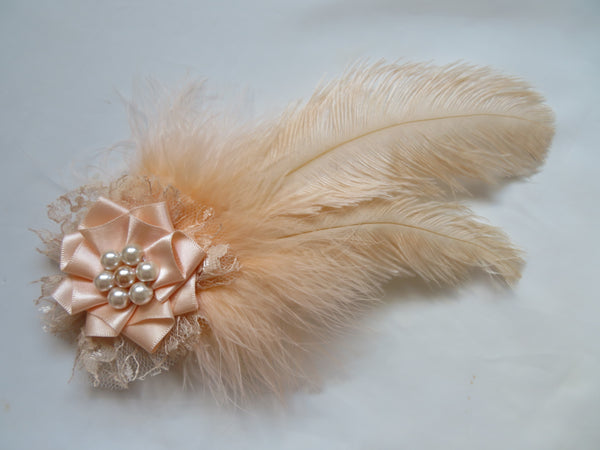 Pale Peach Austen Regency Headpiece