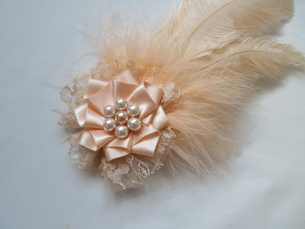 Pale Peach Austen Regency Headpiece