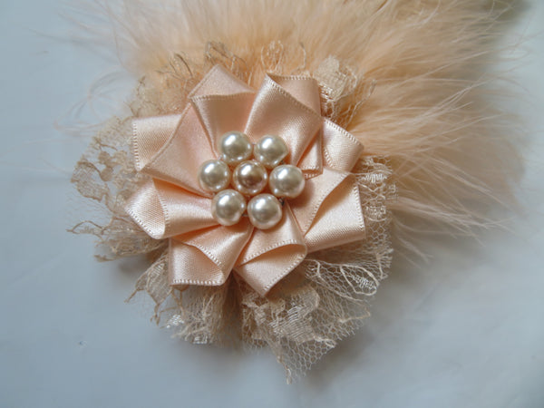 Pale Peach Austen Regency Headpiece