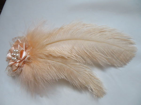 Pale Peach Austen Regency Headpiece