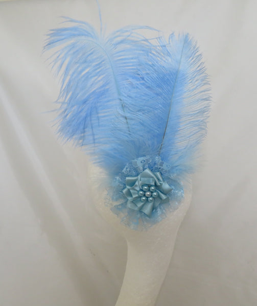 Pale Sky Blue Austen Regency Headpiece