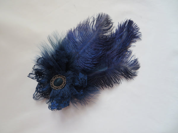 Prussian Navy Blue Austen Regency Headpiece