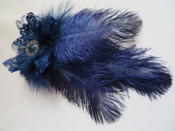 Prussian Navy Blue Austen Regency Headpiece