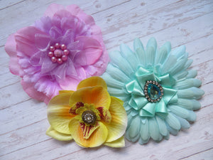 Summer Pastel Flower Brooches