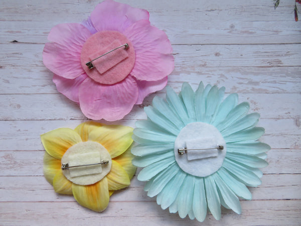 Summer Pastel Flower Brooches