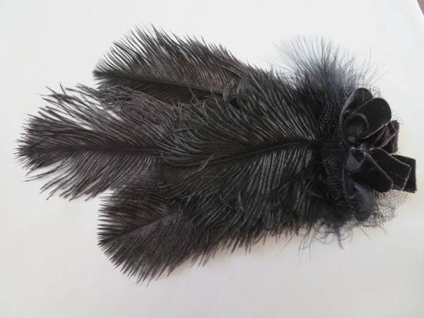 Black Velvet Bow Austen Regency Headpiece