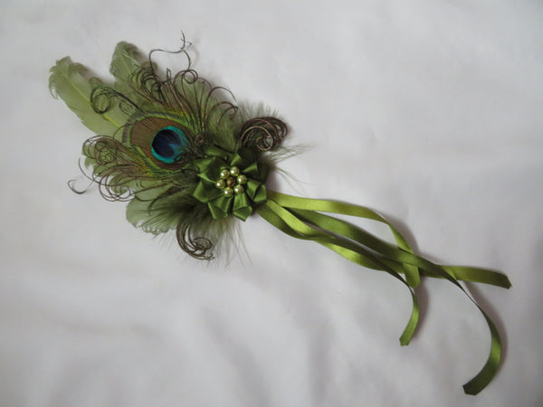 Olive Green Kitty Regency Headpiece