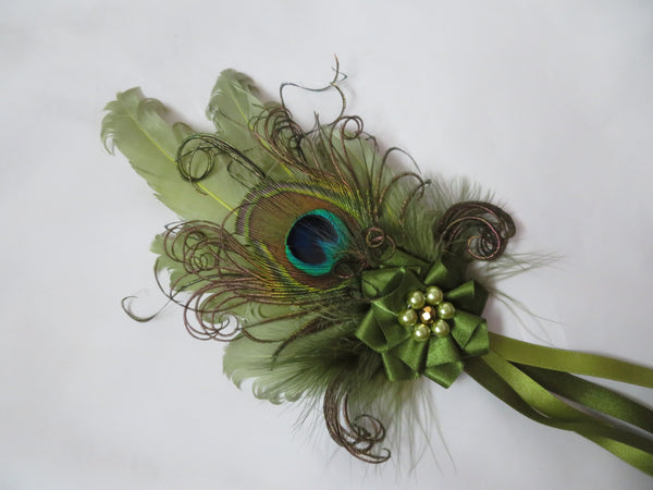 Olive Green Kitty Regency Headpiece