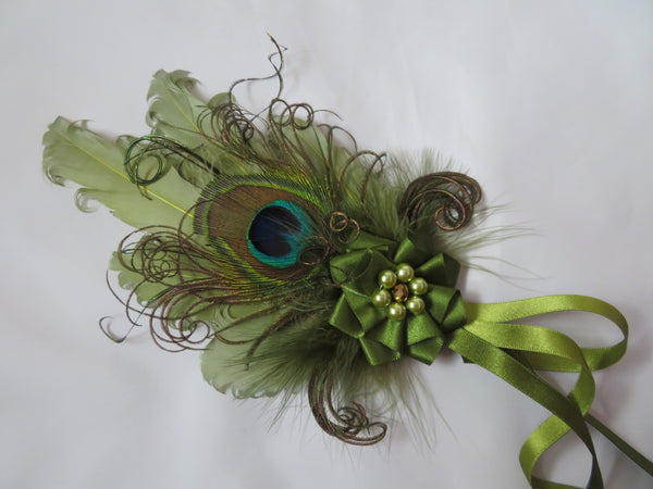 Olive Green Kitty Regency Headpiece