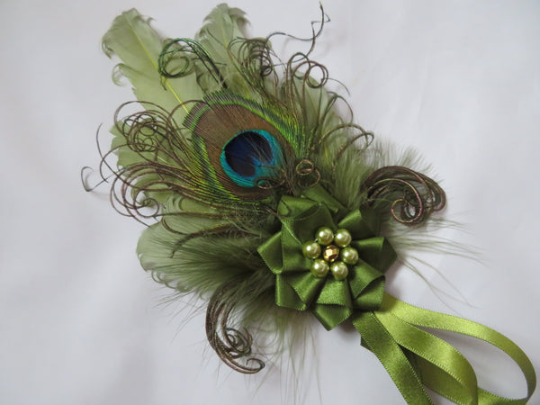 Olive Green Kitty Regency Headpiece