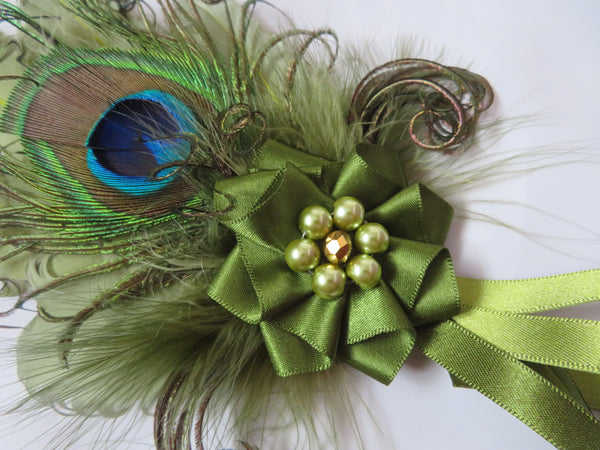 Olive Green Kitty Regency Headpiece