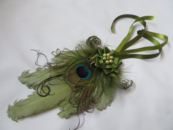 Olive Green Kitty Regency Headpiece