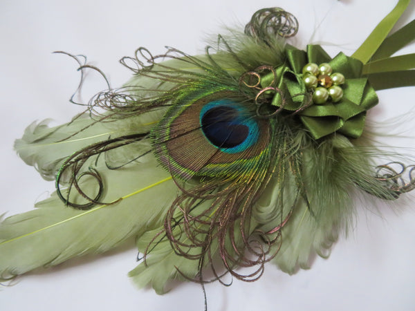 Olive Green Kitty Regency Headpiece