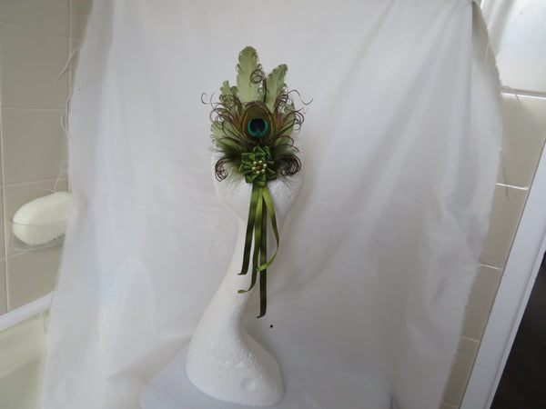 Olive Green Kitty Regency Headpiece