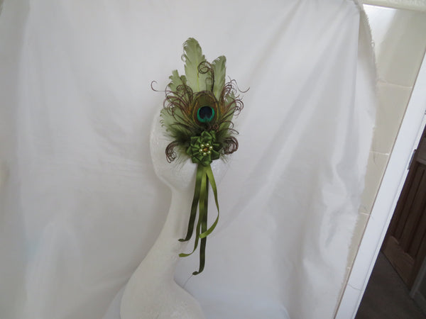 Olive Green Kitty Regency Headpiece
