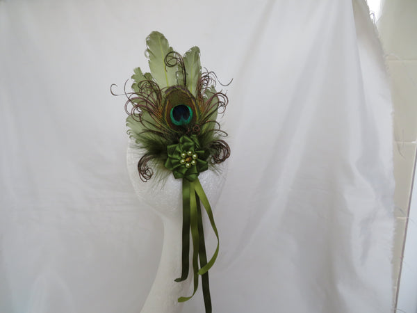 Olive Green Kitty Regency Headpiece