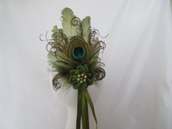 Olive Green Kitty Regency Headpiece