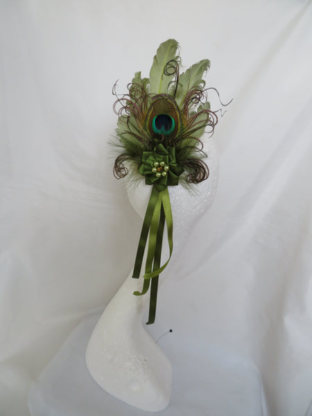Olive Green Kitty Regency Headpiece