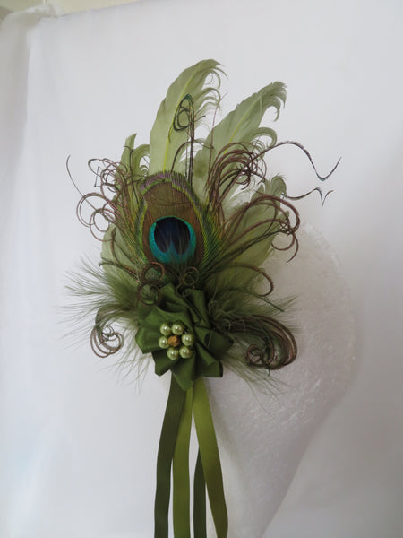 Olive Green Kitty Regency Headpiece