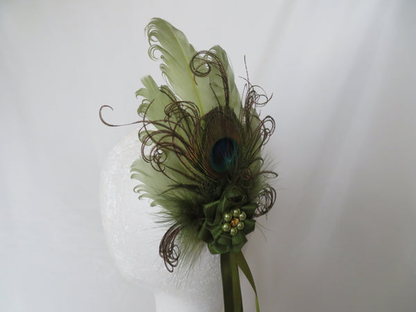 Olive Green Kitty Regency Headpiece