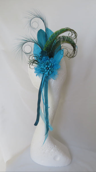 Turquoise Teal Charlotte Statement Regency Headpiece
