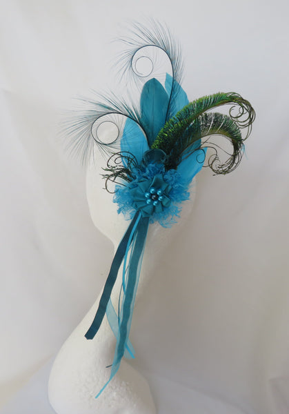 Turquoise Teal Charlotte Statement Regency Headpiece