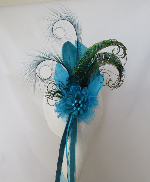 Turquoise Teal Charlotte Statement Regency Headpiece