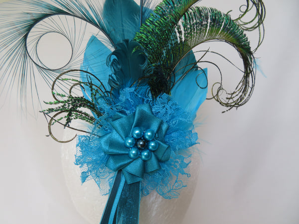 Turquoise Teal Charlotte Statement Regency Headpiece