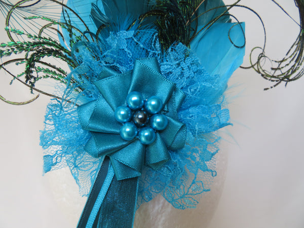 Turquoise Teal Charlotte Statement Regency Headpiece