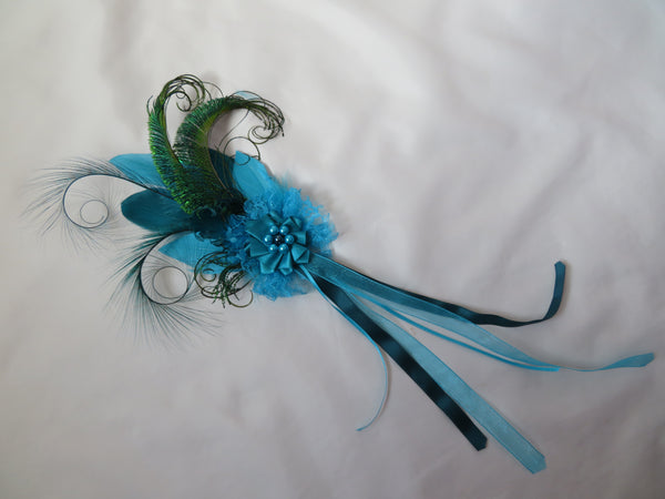 Turquoise Teal Charlotte Statement Regency Headpiece