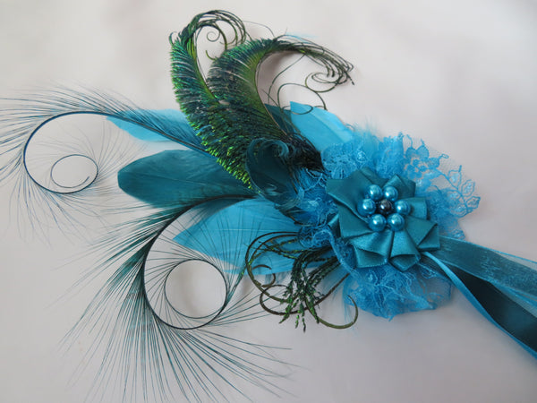 Turquoise Teal Charlotte Statement Regency Headpiece