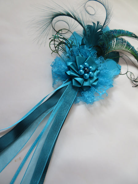 Turquoise Teal Charlotte Statement Regency Headpiece