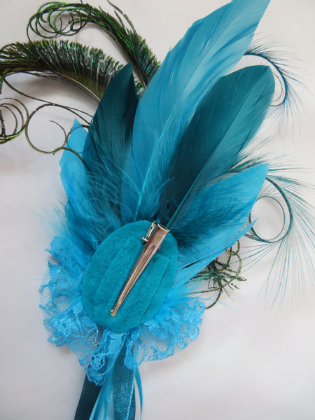 Turquoise Teal Charlotte Statement Regency Headpiece