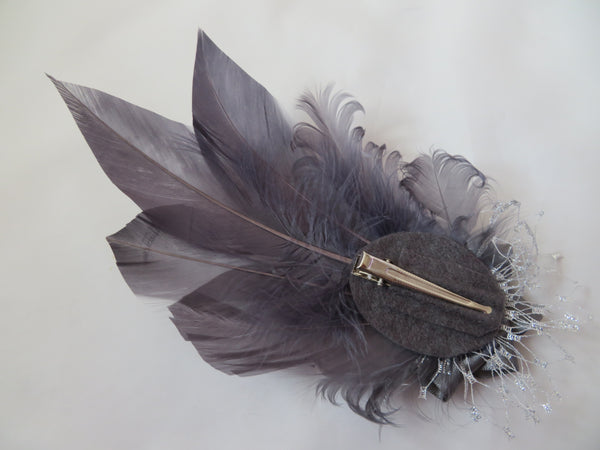 Dove Grey and Silver Darcy Regency Headpiece