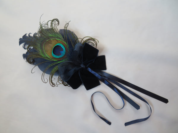 Navy Blue Kitty Regency Headpiece