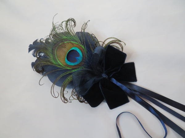 Navy Blue Kitty Regency Headpiece