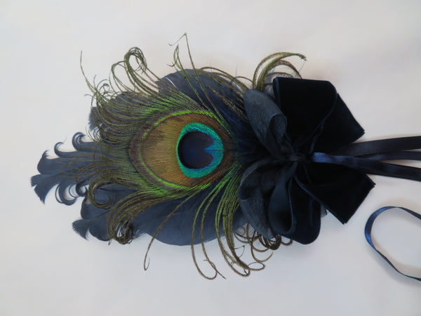 Navy Blue Kitty Regency Headpiece