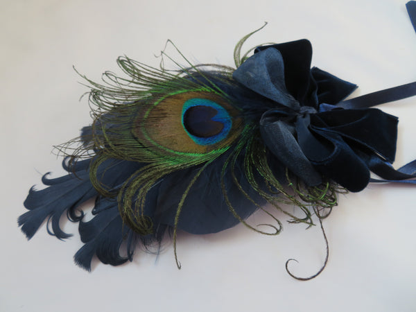 Navy Blue Kitty Regency Headpiece