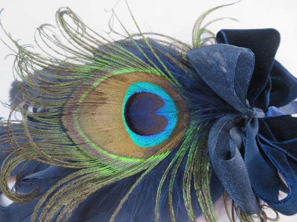 Navy Blue Kitty Regency Headpiece